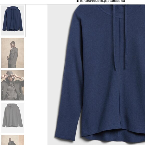 Womens Navy Blue Hoodie Sweater - Size M - Picture 2 of 11